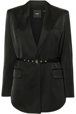 Pinko Jassen, Dames, Zwart, M, Leer, Goldeneye Blazer