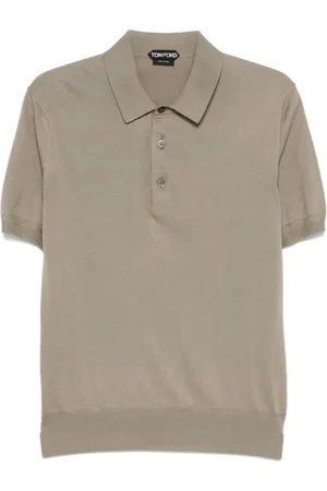 Tom Ford Tops, Heren, Groen, 3Xl, Katoen, Katoenen polo shirt met 3 knopen