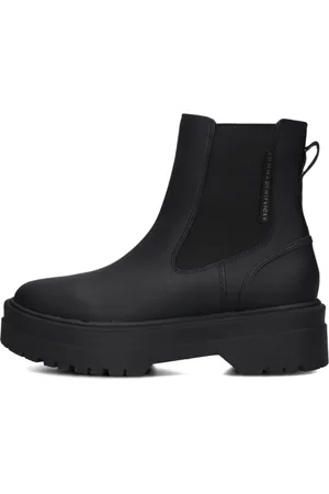 Tommy Hilfiger Schoenen, Dames, Zwart, 39 EU, Rubber Chelsea Boots