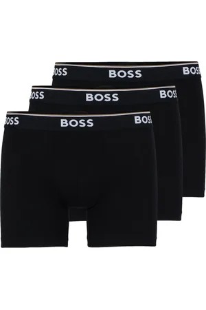HUGO BOSS Ondergoed, Heren, Zwart, M, Katoen, Elastische Katoenen Boxer Briefs 3-Pack