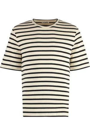 Jil Sander Tops, Heren, , M, Katoen, T-shirt met geribbelde kraag van katoen