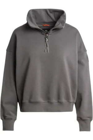 Parajumpers Sweatshirts & Hoodies, Dames, Grijs, L, Katoen, Diagonale Half-Zip Sweatshirt