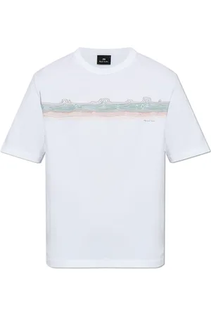 Paul Smith Tops, Heren, Wit, S, Katoen, T-shirt met print