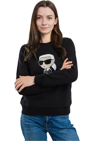 Karl Lagerfeld Sweatshirts & Hoodies, Dames, Zwart, S, Katoen, Ikonik 2.0 Karl Sweatshirt