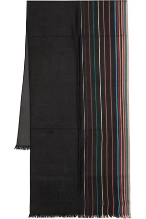 Paul Smith Accessoires, Heren, Zwart, ONE Size, Wol, Zwart wollen sjaal met streepdetail