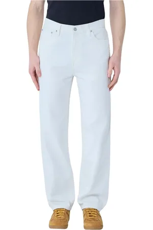 Carhartt Jeans, Heren, Wit, W30, Katoen, Straight-leg Jeans met Vijf Zakken