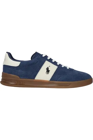 Ralph Lauren Schoenen, Heren, Blauw, 41 EU, Suède, Blauwe Sportieve Suède Sneakers