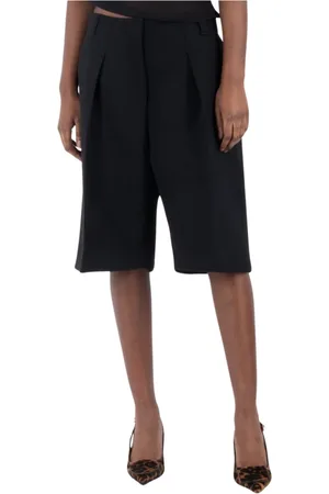 Jacquemus Korte broeken, Dames, Zwart, M, Katoen, High Waist Bermuda Shorts Ovalo