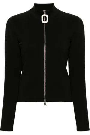 J.W.Anderson Truien, Dames, Zwart, M, Zwarte Zip-Up Cardigan