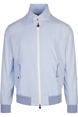Kiton Jassen, Heren, Blauw, L, Polyester, Stijlvol Overhemd