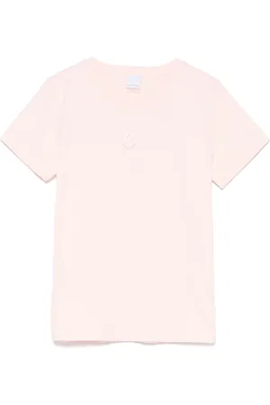 Pinko Tops, Dames, Roze, S, Katoen, Love Birds Geborduurde T-shirt