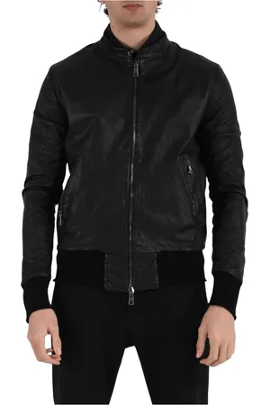 GIORGIO BRATO Jassen, Heren, Zwart, XL, Slim Fit Leren Jas met Rits