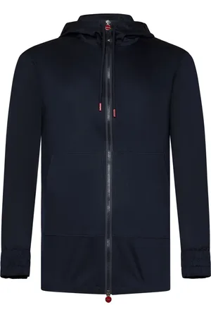 Kiton Sweatshirts & Hoodies, Heren, Blauw, S, Katoen, Marineblauwe katoenen jas met capuchon