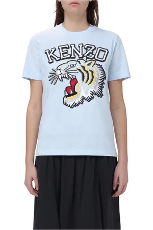Kenzo Tops, Dames, Blauw, L, Katoen, T-Shirt