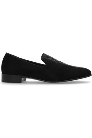 Giuseppe Zanotti Schoenen, Heren, Zwart, 42 EU, Leer, Loafers schoenen met glinsterende kristallen