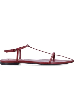 Jil Sander Schoenen, Dames, Rood, 36 EU, Leer, Nieuwe Tripon Sandalen met Puntige Neus