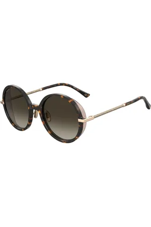 Jimmy Choo Accessoires, Dames, Geel, ONE Size, Gouden Metalen Zonnebril