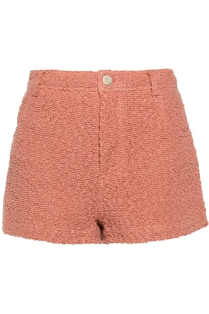 IRO Korte broeken, Dames, Roze, L, Katoen, Koraalroze Bouclé Shorts