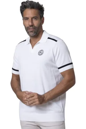 Karl Lagerfeld Tops, Heren, Wit, XL, Katoen, Witte Polo met Schipperskraag