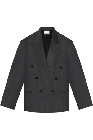 Isabel Marant Jassen, Dames, Grijs, 2Xs, Wol, Antraciet Klero Jas Gebreide Wol