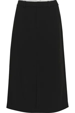 Part Two Rokken, Dames, Zwart, L, Polyester, Elegante Zwarte Midi Rok