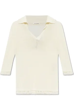 By Malene Birger Tops, Dames, Wit, XS, Katoen, Polo met franjes