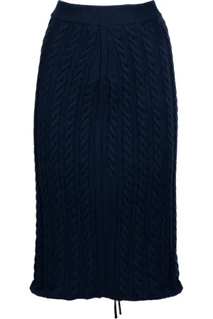 Kenzo Rokken, Dames, Blauw, S, Katoen, Lace Up Midi Rok