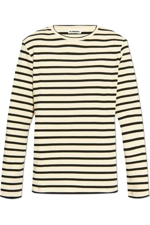 Jil Sander Tops, Heren, , M, Katoen, T-shirt met Streepjespatroon