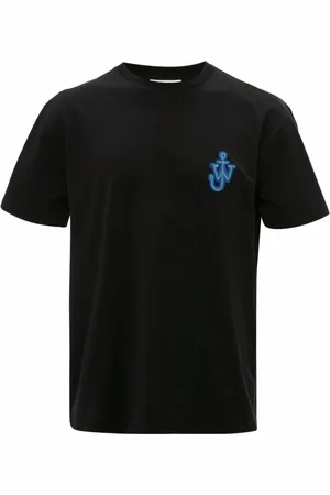 J.W.Anderson Tops, Heren, Zwart, XS, Katoen, Anchor Patch T-Shirt