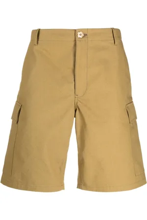 Kenzo Korte broeken, Heren, Bruin, W42, Katoen, Multi-Pocket Katoenen Cargo Shorts