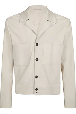 ELEVENTY Jassen, Heren, , 3Xl, Suède, Suède Resin Jas met Shirtkraag