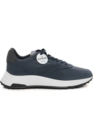 Hogan Schoenen, Heren, Blauw, 43 EU, Suède, Lichte Vetersneakers met Suède Details