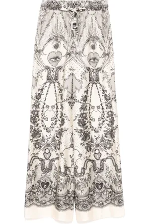 ZIMMERMANN Broeken, Dames, Veelkleurig, S, Palazzo Zijden Broek
