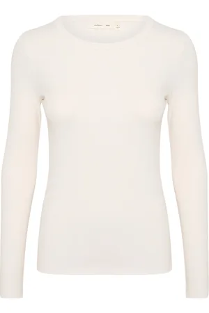 INWEAR Tops, Dames, Wit, 2Xs, Katoen, Base Top met Lange Mouwen