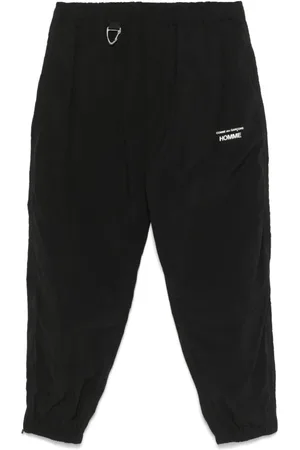 Comme des Garçons Broeken, Heren, Zwart, M, Zwarte elastische broek met zakken