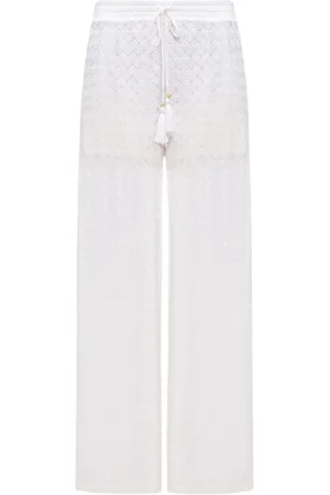 Twin-Set Broeken, Dames, Wit, M, Katoen, Gehaakte Schelpbroek