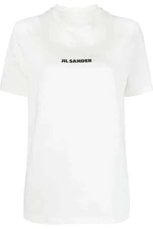 Jil Sander Tops, Dames, Wit, S, Katoen, Stijlvolle T-shirts en Polo`s