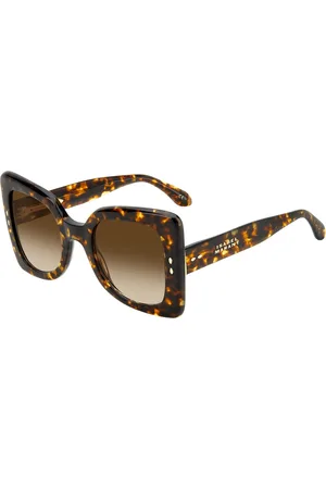 Isabel Marant Accessoires, Dames, Bruin, 52 MM, Havana Zonnebril met Bruin Getinte Glazen