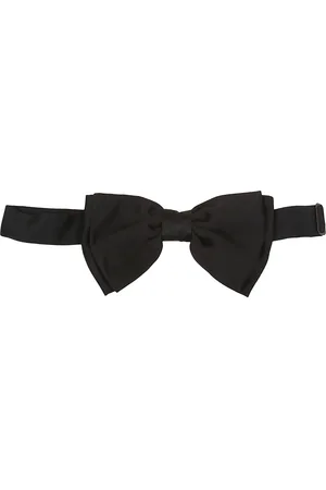 LARDINI Accessoires, Heren, Zwart, ONE Size, Satijn, Satijnen Vlinderdas Met Haak En Lussen