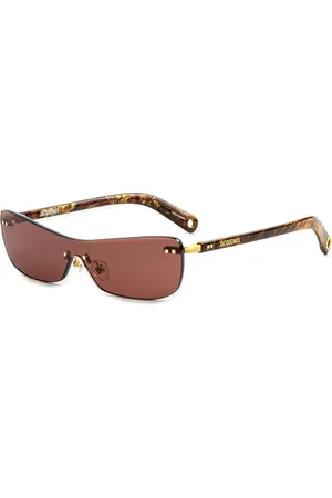 Jacquemus Accessoires, Dames, Bruin, ONE Size, Bruine zonnebril verhoogt stijl elegantie
