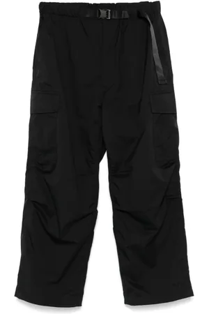 Comme des Garçons Broeken, Heren, Zwart, L, Zwarte Cargo Broek Elastische Taille