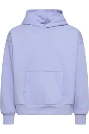 Garment Workshop Sweatshirts & Hoodies, Heren, Blauw, S, Dubbele laag hoodie met dubbel borduurwerk