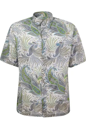 Etro Overhemden, Heren, Groen, L, Katoen, Groene Paisley Print Overhemd