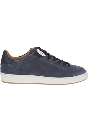 Hogan Schoenen, Heren, Blauw, 43 1/2 EU, Leer, Blauwe Sneakers 80s Tennisstijl