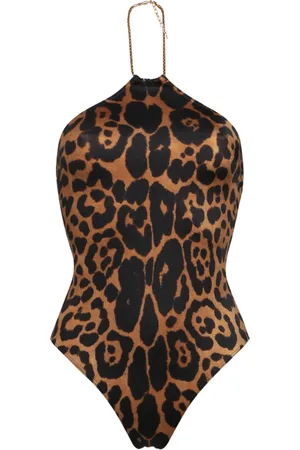 Tom Ford Badkleding, Dames, Bruin, M, Luipaardprint Halter Badkleding