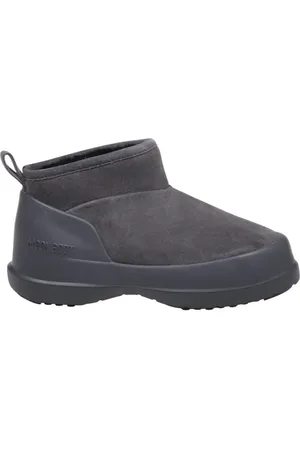 Moon Boot Schoenen, Dames, Grijs, 41 EU, Leer, Suede Low Boot Antraciet