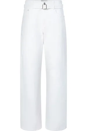 Proenza Schouler Broeken, Dames, Wit, W26, Katoen, Witte Low Rise Straight Cut Jeans