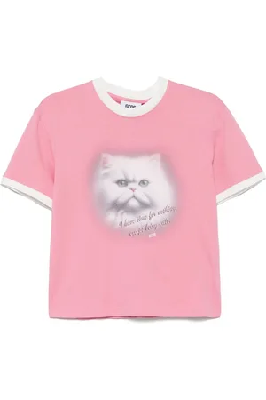 GCDS Tops, Dames, Roze, M, Bubblegum Crew Neck T-shirt