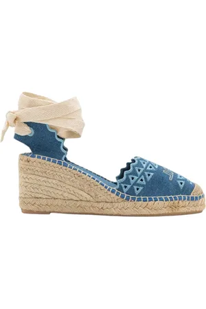 Karl Lagerfeld Schoenen, Dames, Blauw, 37 EU, Leer, Kamini Mid Wedges