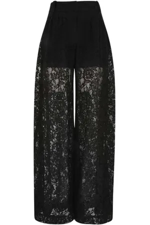ZIMMERMANN Broeken, Dames, Zwart, S, Katoen, Lace Broek met Riem